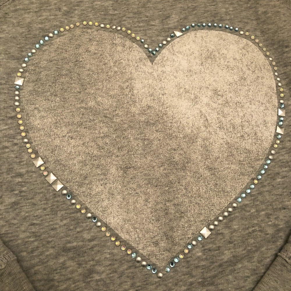 Aeropostale grey crop sweatshirt heart graphic L - Picture 3 of 8